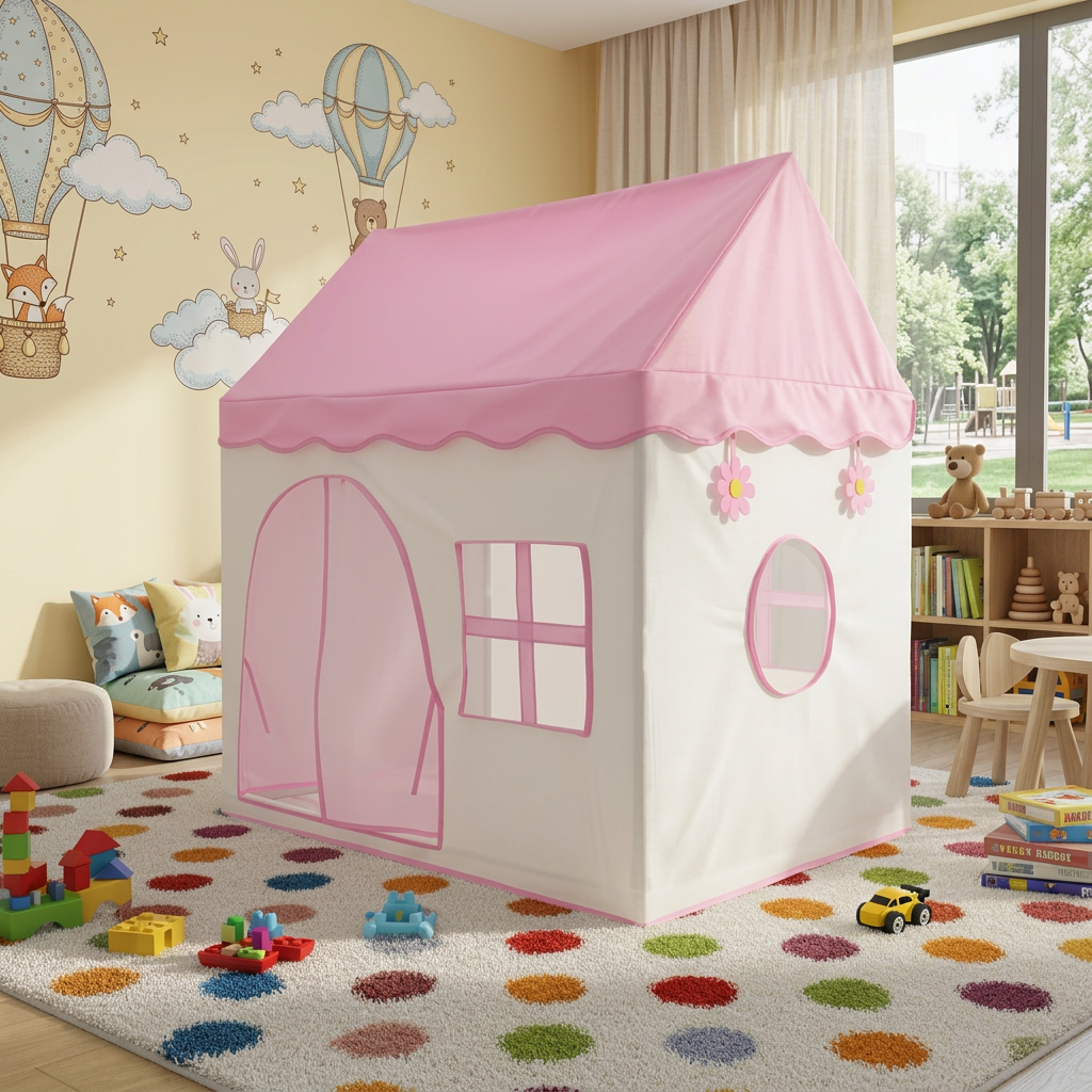 Kids Playhouse Tent Cottage – Foldable Play Tent for Boys & Girls