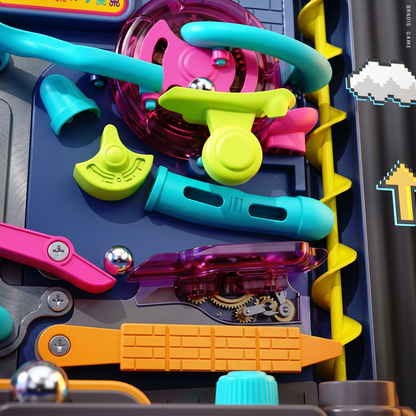Marble Run Pinball Adventure Toy – Multi-Layer Track Building Game for Kids
