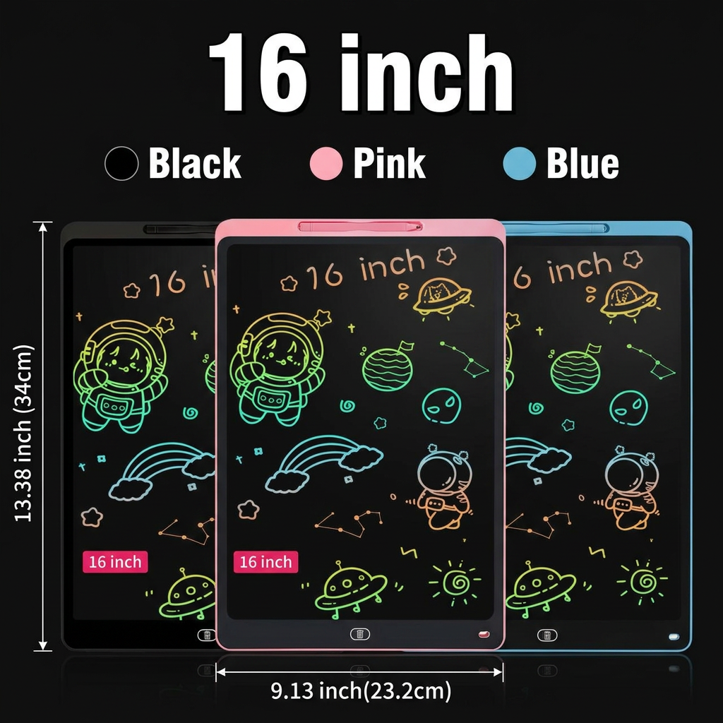 LCD Writing Tablet – Colorful Drawing Board for Kids, 16/20 Inch
