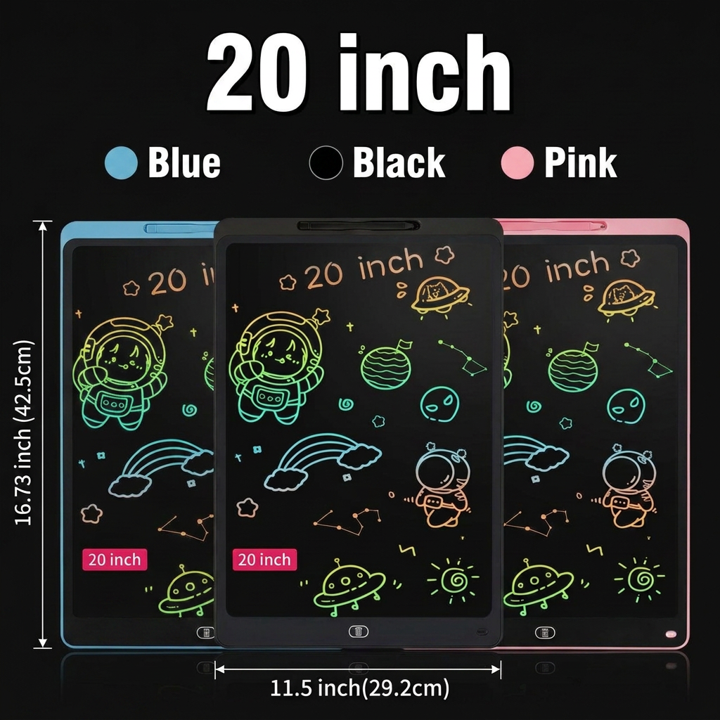 LCD Writing Tablet – Colorful Drawing Board for Kids, 16/20 Inch