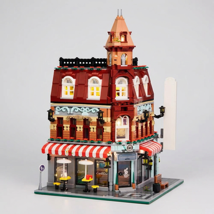 MOC City Coffee Shop Building Blocks – Micro Street View Architecture Set