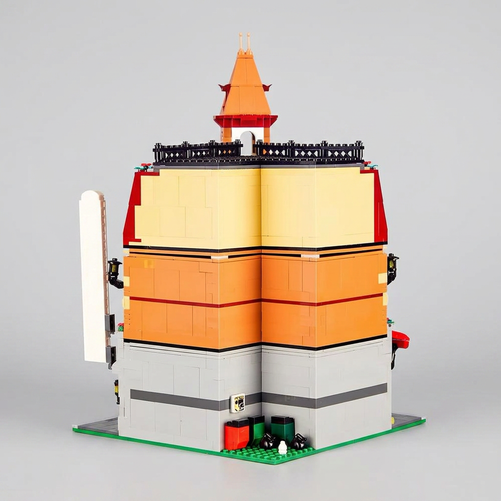 MOC City Coffee Shop Building Blocks – Micro Street View Architecture Set