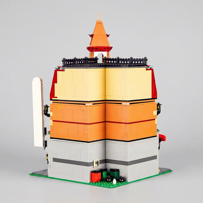 MOC City Coffee Shop Building Blocks – Micro Street View Architecture Set
