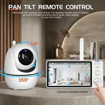 5-Inch Video Baby Monitor with PTZ Camera