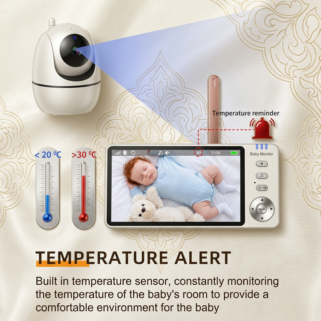 5-Inch Video Baby Monitor with PTZ Camera