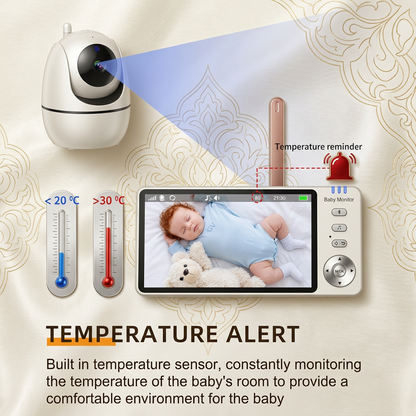 5-Inch Video Baby Monitor with PTZ Camera
