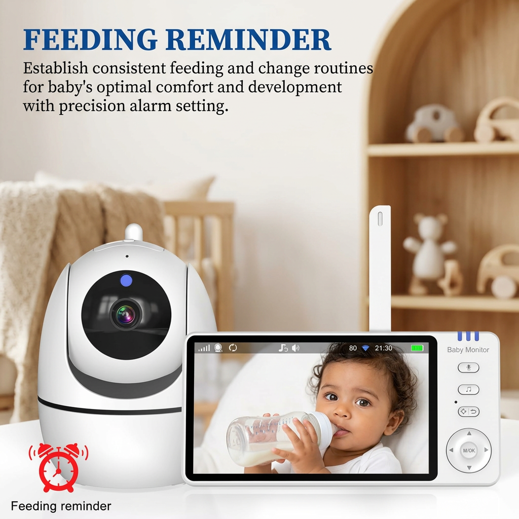 5-Inch Video Baby Monitor with PTZ Camera