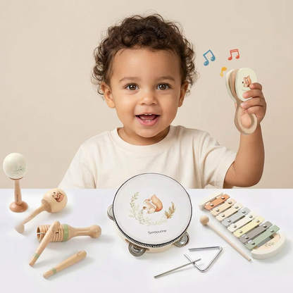 Squirrel Music Set – Wooden Montessori Instruments for Kids