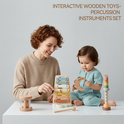 Squirrel Music Set – Wooden Montessori Instruments for Kids