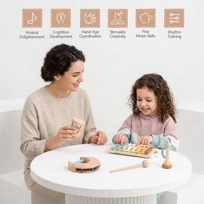 Squirrel Music Set – Wooden Montessori Instruments for Kids